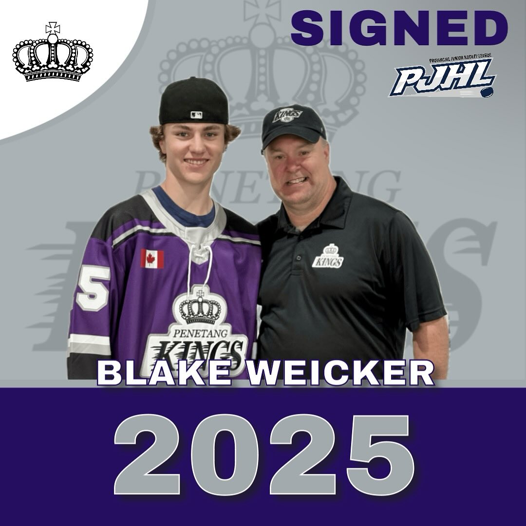 🚨Signing Alert🚨
The Kings are excited to announce that we have signed ‘08 D-man, Blake Weicker. The right-shot defenceman is a product of the Midland Minor Hockey system - where he was a three time OMHA champ.
Last season Blake appeared in three games for the Kings as an AP. The scouting report on the rookie is that he is a steady D; makes a good first pass; has good gap control; and moves the puck out of the zone quickly and efficiently.
Welcome to the kingdom, Blake. We’re happy that you’ve chosen to start your junior career with us!
#CheckMate👑
#LongLiveTheKings
#LevelUp