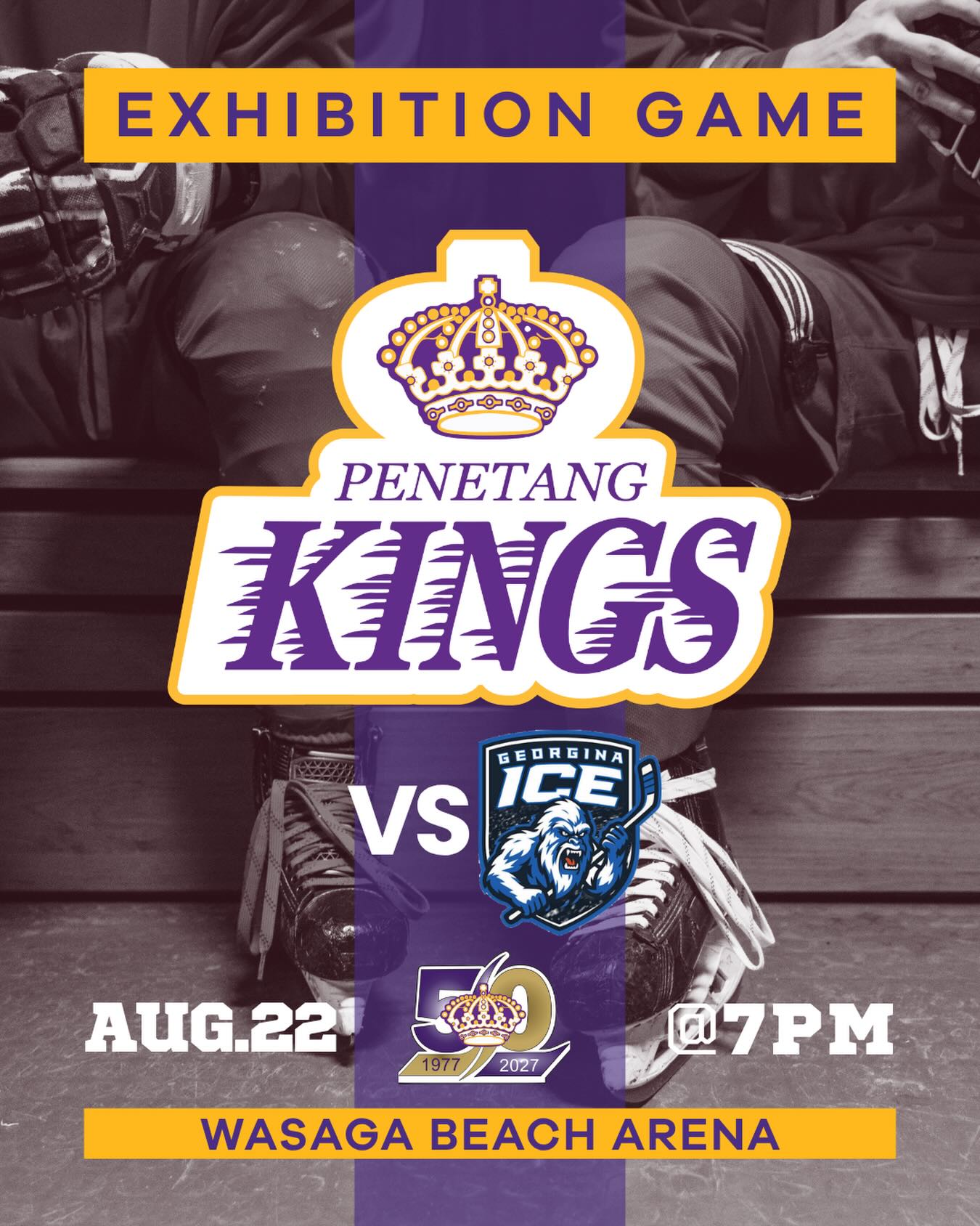 LET’S GET TO WORK 

This Saturday, the 2026–27 Penetang Kings officially take the ice together for the first time, facing off against the Georgina Ice @georginaicejrc in exhibition action.

The first look at this year’s team. The first game of our 50th season. And the beginning of what we’ve all been waiting for.

📅 Saturday, August 22
📍 Wasaga Beach Arena
🏒 Puck drops at 7:00 PM
🎟️ Admission: $5 cash

We’ve waited long enough. Saturday, it’s time to see you in purple.
#penetangkings #pjhl #50thseason #gamedaypurple