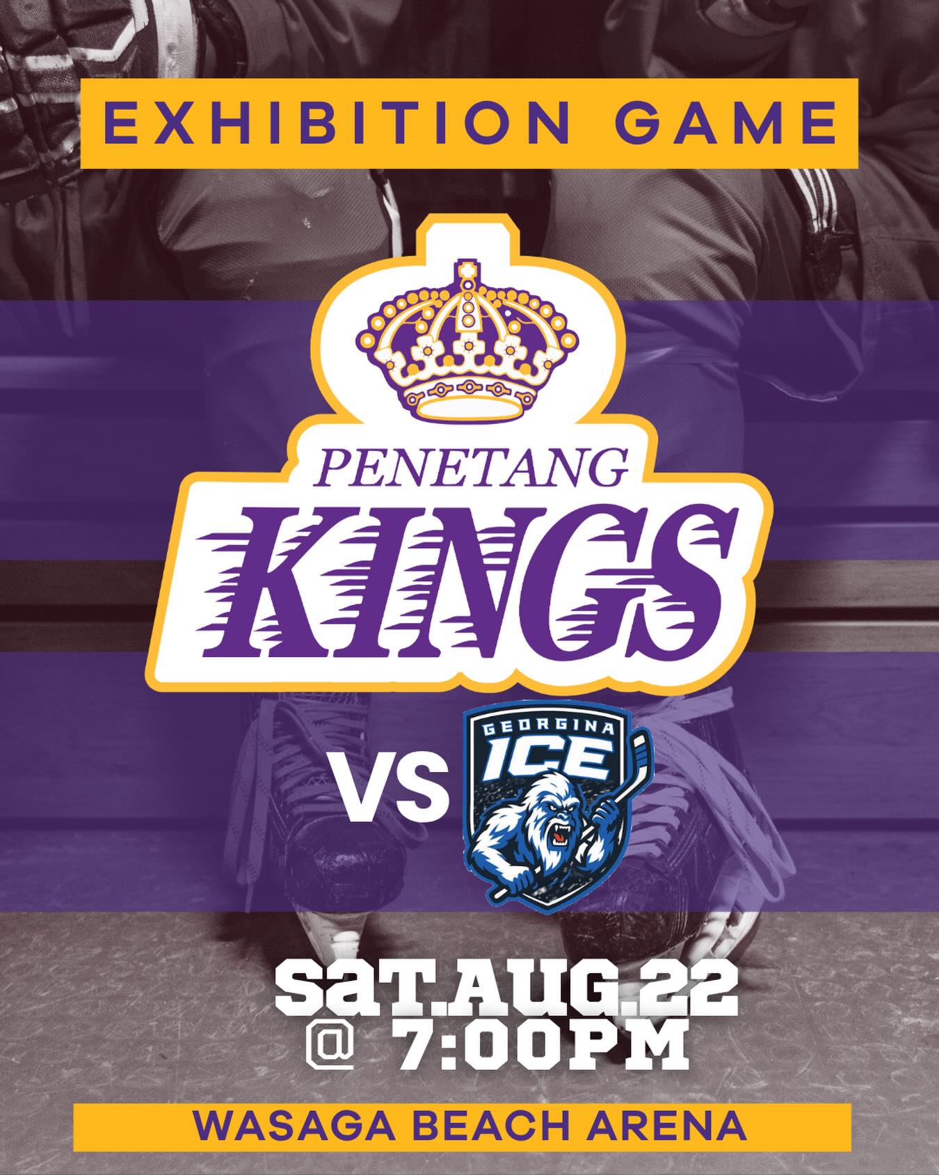 Tomorrow night, we finally get down to hockey.

For the first time, the 2026–27 Penetang Kings hit the ice for game action as we meet the Georgina Ice in Wasaga Beach.

New faces. Familiar faces. A new season in front of us.

📍 Wasaga Beach Arena
🏒 Puck drops at 7:00 PM
🎟️ $5 cash admission

Purple looks good on everyone. We can’t wait to see you in yours.

#penetangkings #pjhl #gamedaypurple #hometownhockey #50thseason