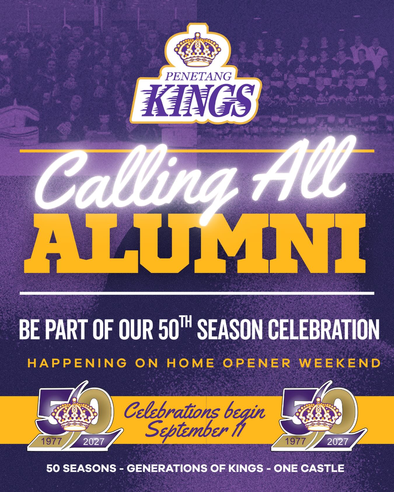 CALLING ALL PENETANG KINGS ALUMNI

As we prepare to celebrate the 50th season of Penetang Kings hockey, we want to reconnect with the people who have been part of the Kings over the past five decades.

Former players, bench staff, game day operations staff and board members — we want to hear from you!

Whether you played one game or over 100, stood behind the bench, helped make game nights happen or served the organization behind the scenes, you’re part of Kings history.

Our Home Opener Weekend will feature two days — Friday and Saturday — dedicated to celebrating 50 seasons of Kings hockey at The Castle. Celebrations Begin September 11th! 

CONNECT WITH US

DM us through Facebook or Instagram, email liz_n_russ@hotmail.com or justin.curnew@yahoo.com, or text Liz Bagnell or Justin Curnew.

When you reach out, please include your name, your role with the Kings and the seasons you were involved. Former players, if you wore a C or an A, please include that too. If you have a photo from your time with us that you want to share please send that as well. 

Know someone who was part of the Kings along the way? Tag them, send them this post or share it to help us reconnect with as many members of our Kings alumni as possible.

50 Seasons. Generations of Kings. One Castle. 

#penetangkings #pjhl #50thseason #gamedaypurple #penetangkingsalumni