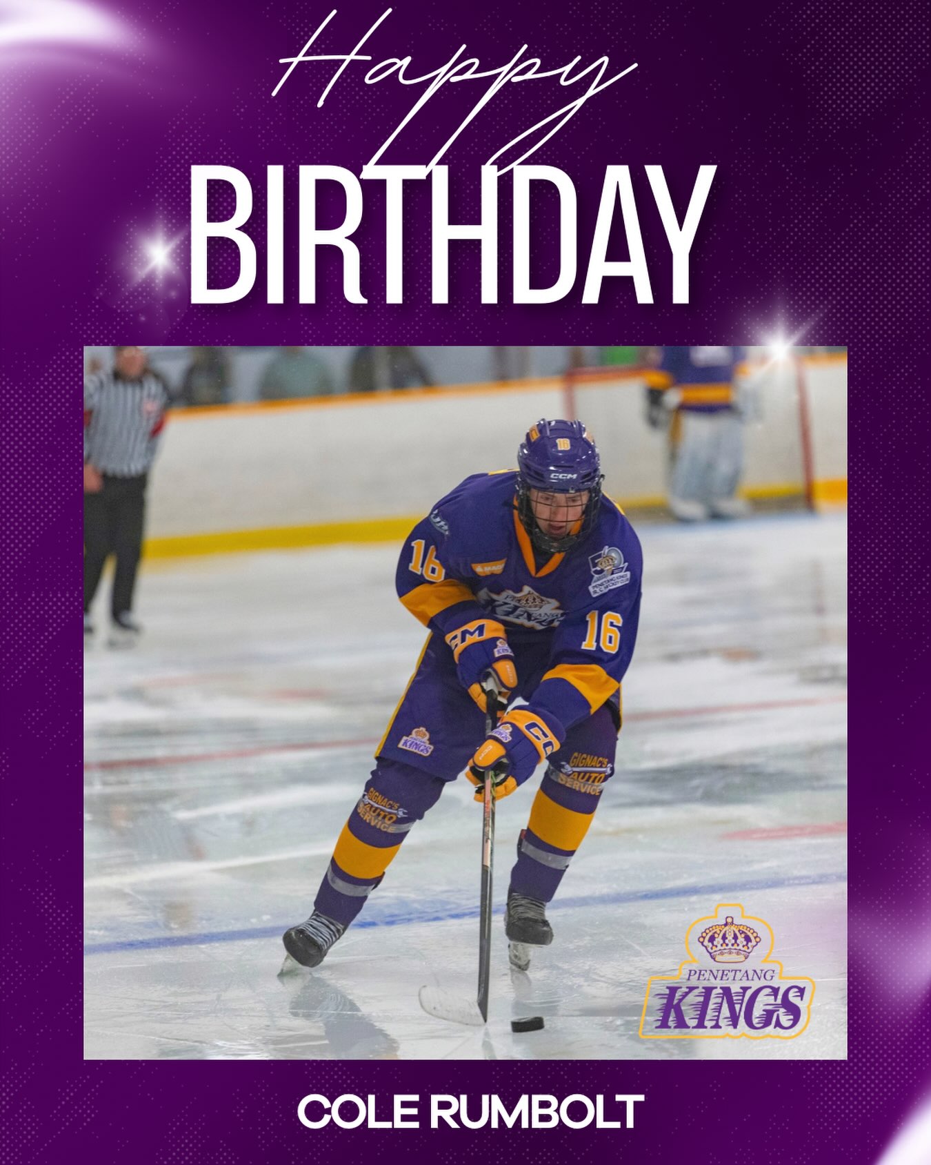 Happy 21st Birthday to Kings forward Cole Rumbolt! 

Wishing Cole a great day celebrating! 

#penetangkings #pjhl #gamedaypurple #lifeofaking
