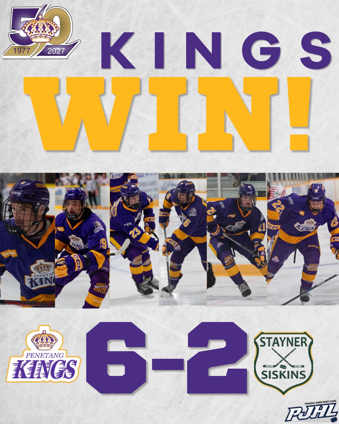 Kings Win!

The Kings come away with the 6-2 win over the Stayner Siskins!

#PenetangKings #PJHL #50thseason #gamedaypurple
